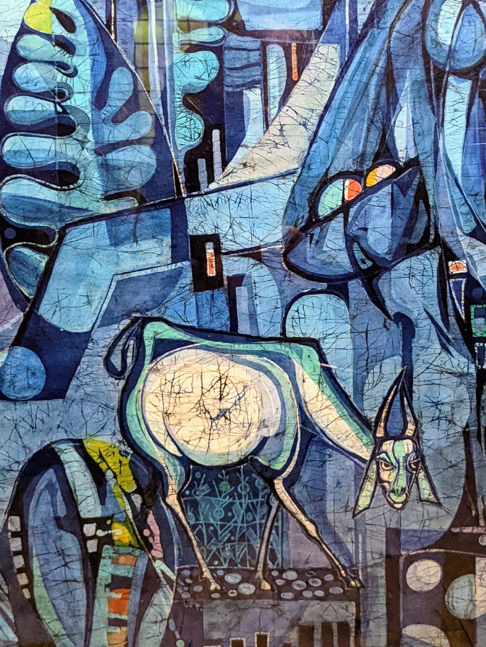 20th Century Large Abstract Batik Painting by Chuah Seow Keng (Malayasian, b. 1945) View IV
