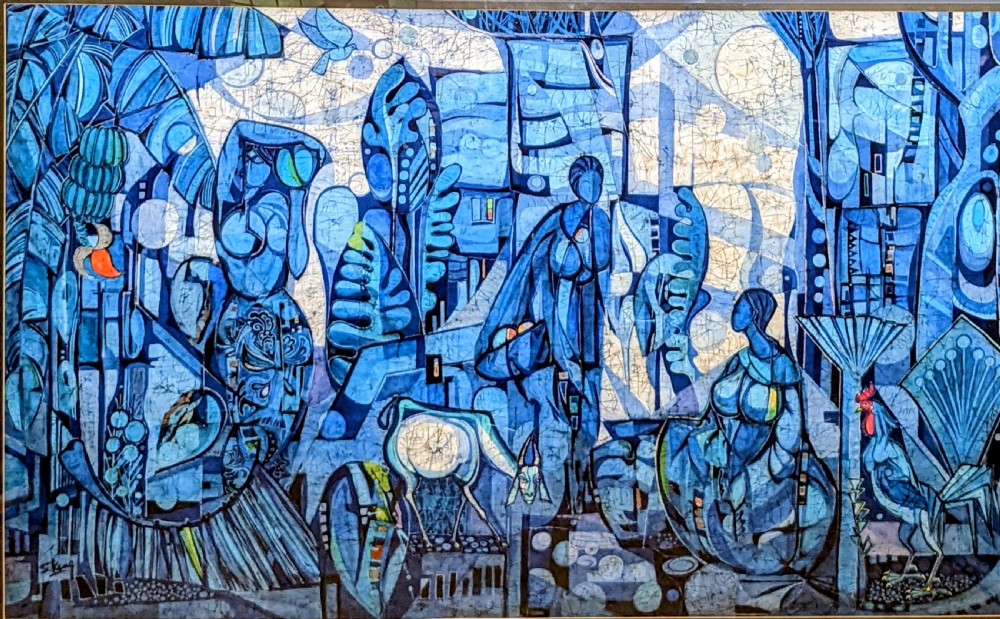 20th Century Large Abstract Batik Painting by Chuah Seow Keng (Malayasian, b. 1945) View V