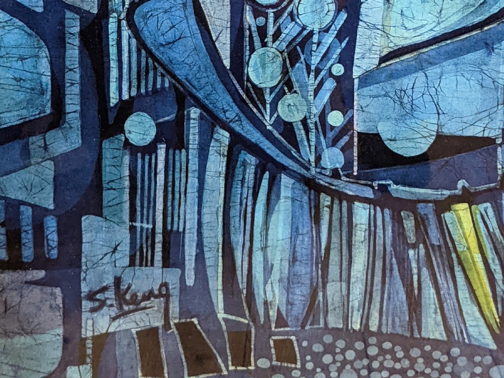 20th Century Large Abstract Batik Painting by Chuah Seow Keng (Malayasian, b. 1945) View VII