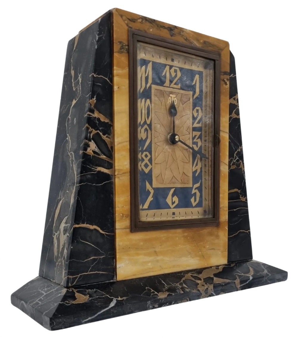 Art Deco Clock of Geometric Design by ATO / Leon Hatot View IV