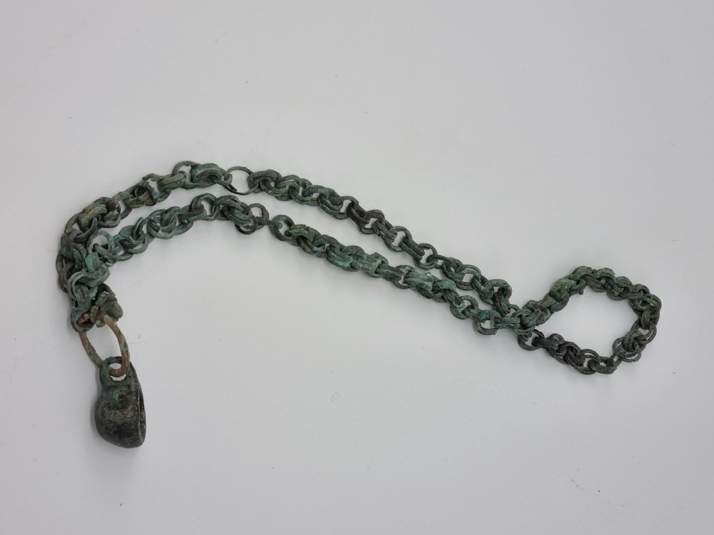 Ancient Viking Bronze Chain / Amulet 8th / 11th Century AD View VIII
