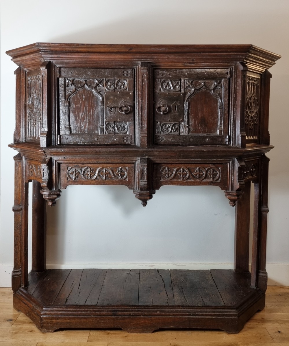 15th Century Gothic Oak Cupboard / Dressoir , French 1460 - 1500 View II