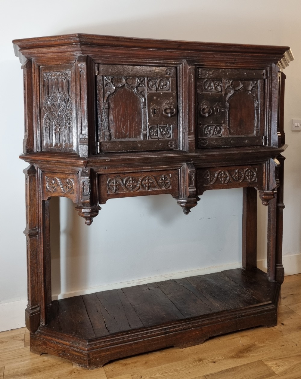15th Century Gothic Oak Cupboard / Dressoir , French 1460 - 1500 View VII