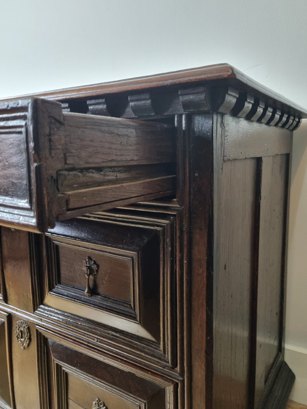 Small 17th Century Charles II Oak Chest of Drawers, Circa 1680 View VIII