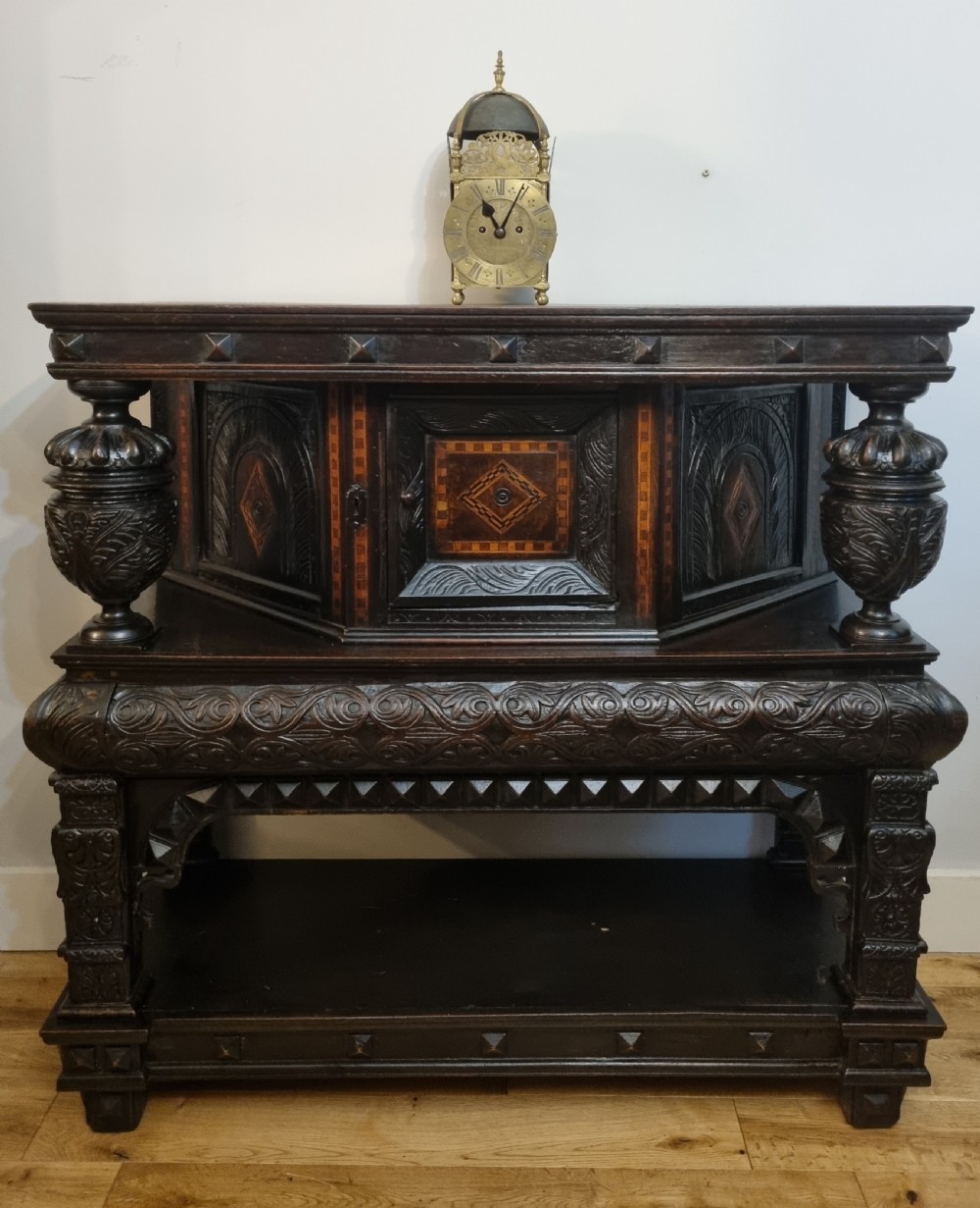 16th Century Elizabethan Inlaid Oak Livery Cupboard View VIII