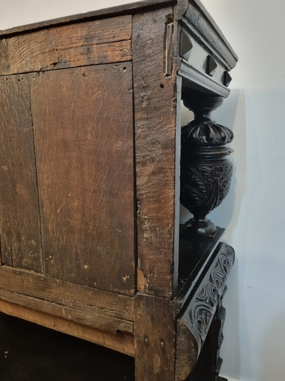 16th Century Elizabethan Inlaid Oak Livery Cupboard View IX