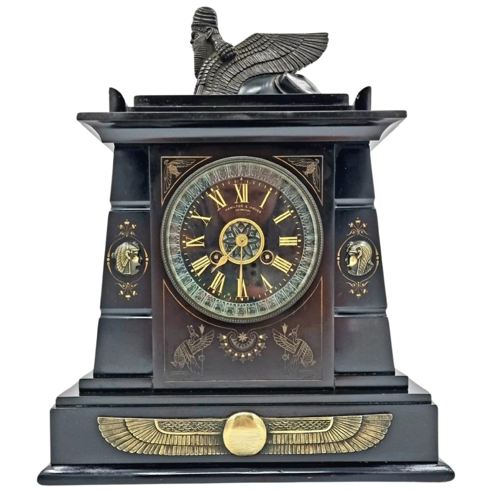 19th Century Egyptian Revival Clock by Hamilton and Inches Circa 1860