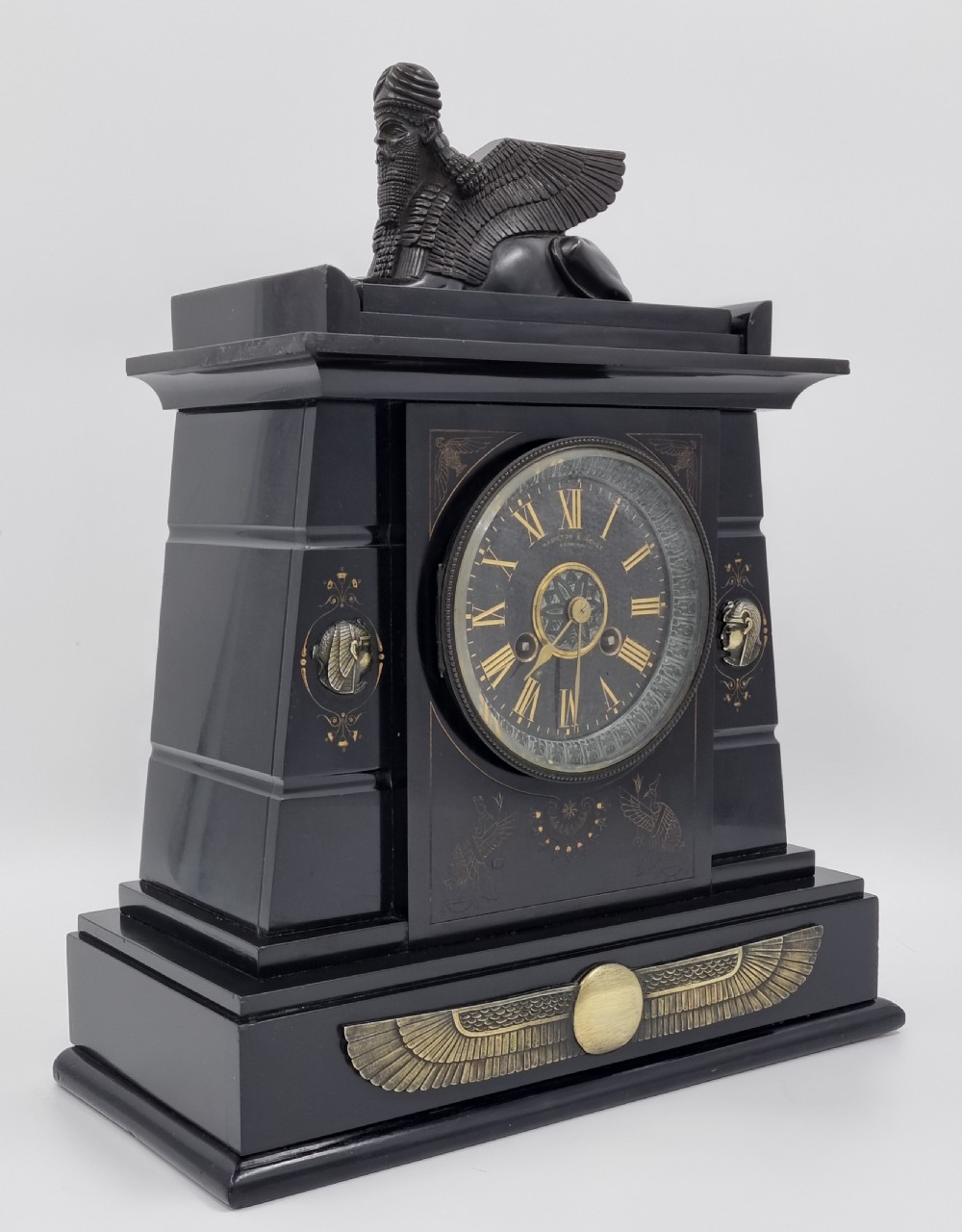 19th Century Egyptian Revival Clock by Hamilton and Inches Circa 1860 View IV