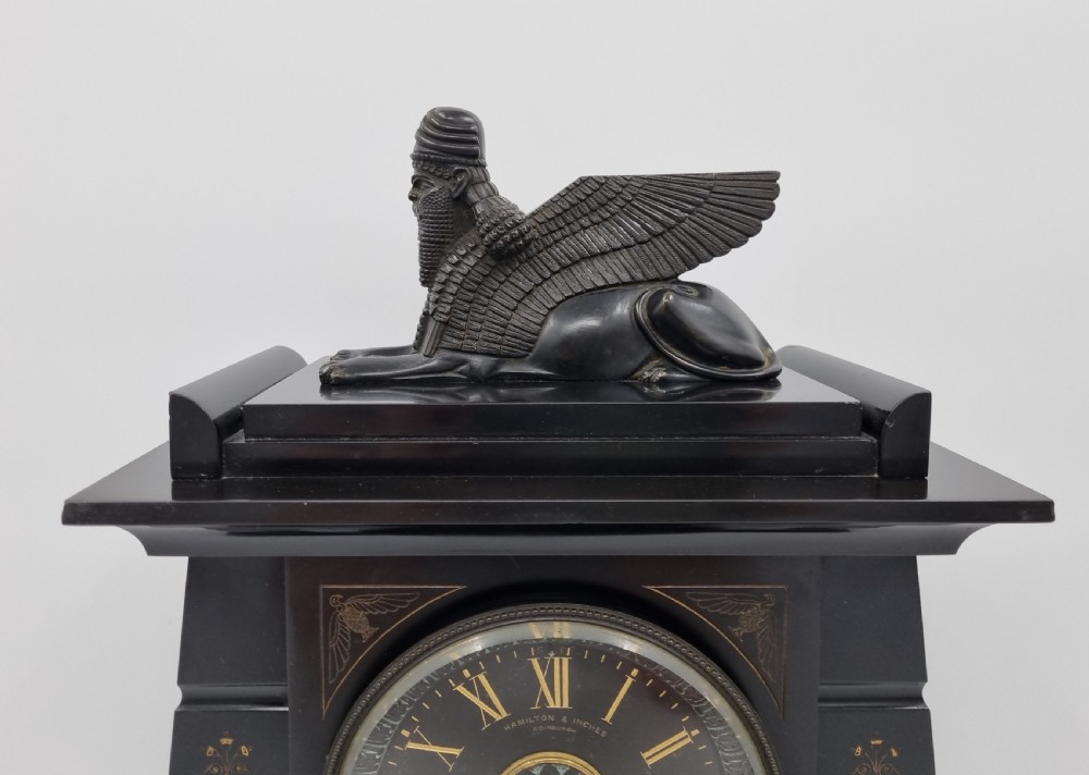 19th Century Egyptian Revival Clock by Hamilton and Inches Circa 1860 View IX