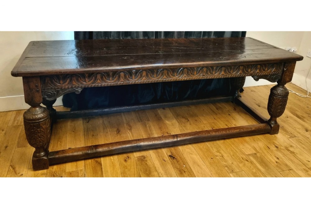 17th Century Oak Refectory Table and Six 17th Century Oak Dining Chairs View V