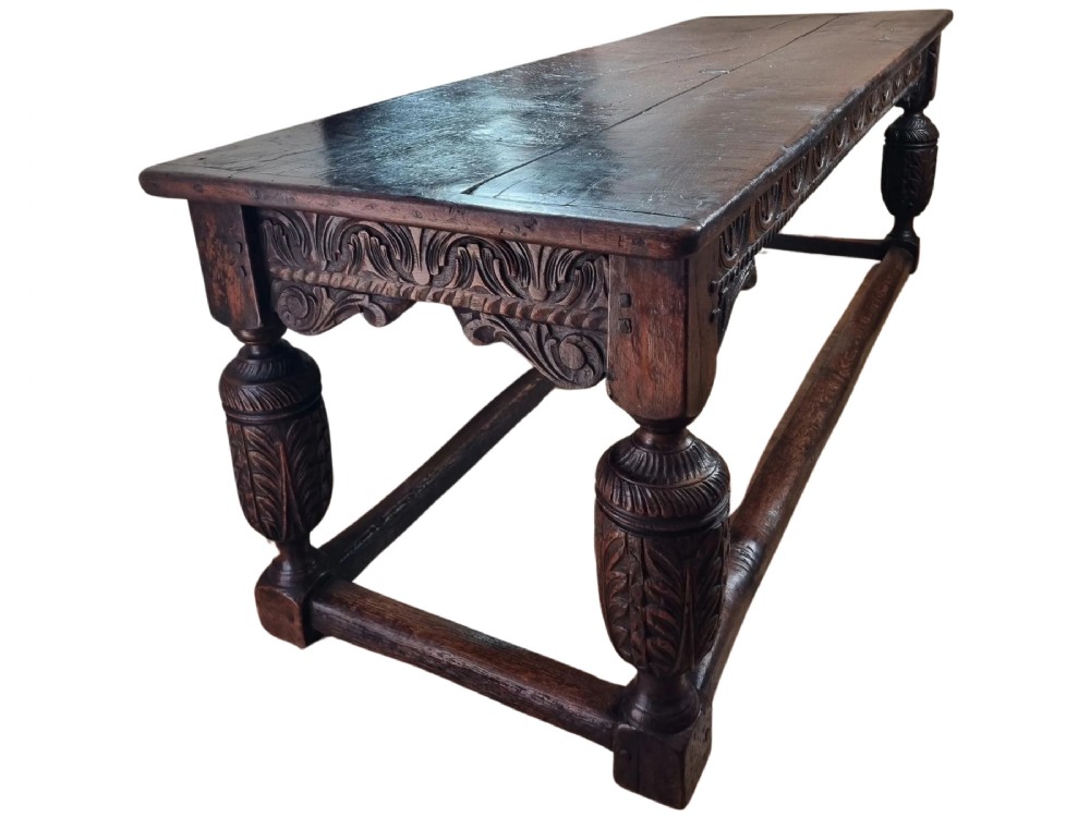 17th Century Oak Refectory Table and Six 17th Century Oak Dining Chairs View III