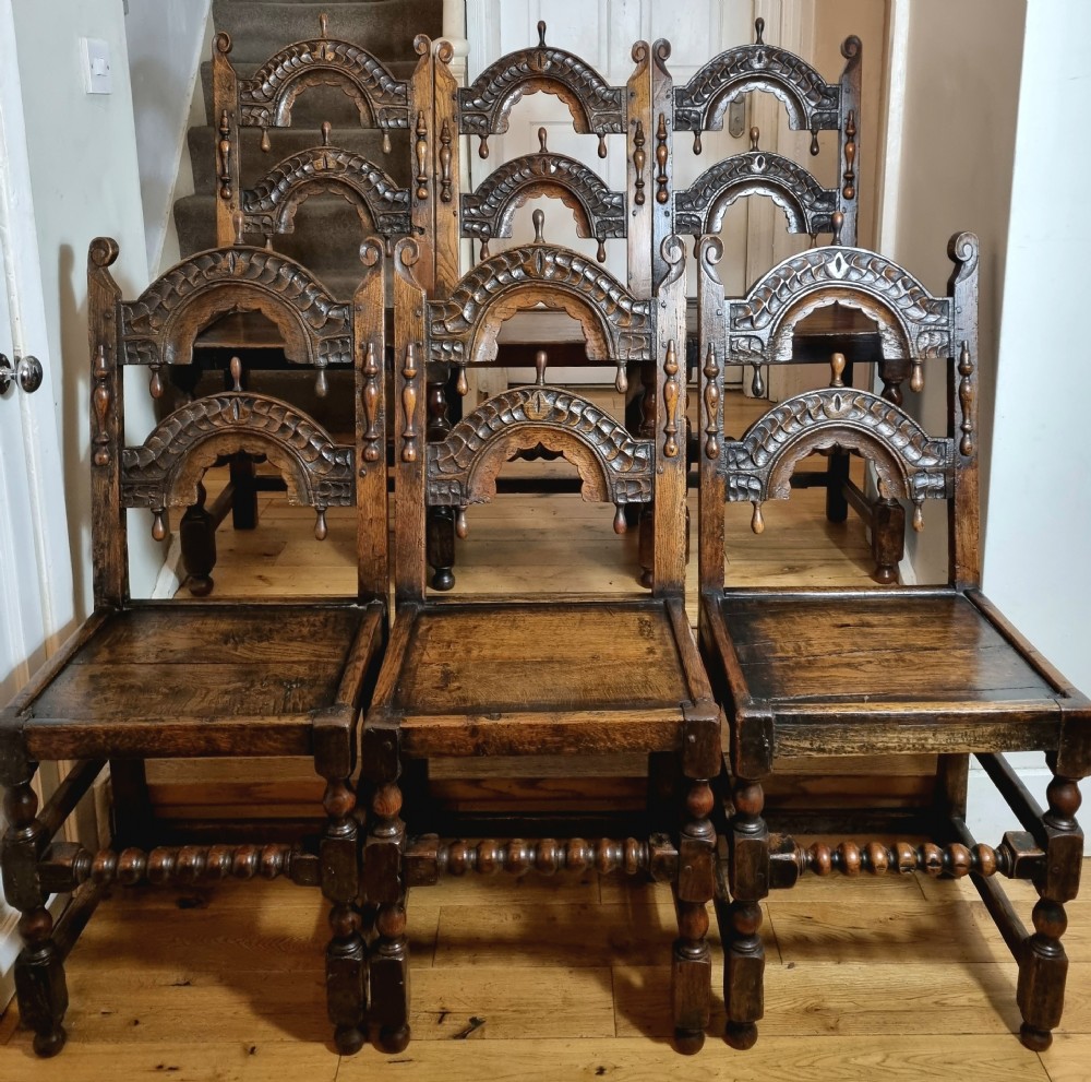 17th Century Oak Refectory Table and Six 17th Century Oak Dining Chairs View VII