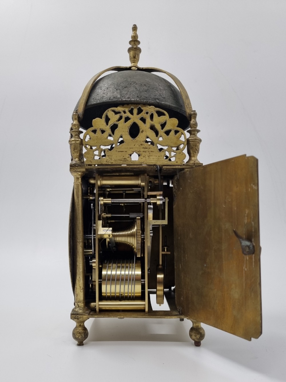 17th-Century English Lantern Clock by Ignatius Huggeford C.1685 View X
