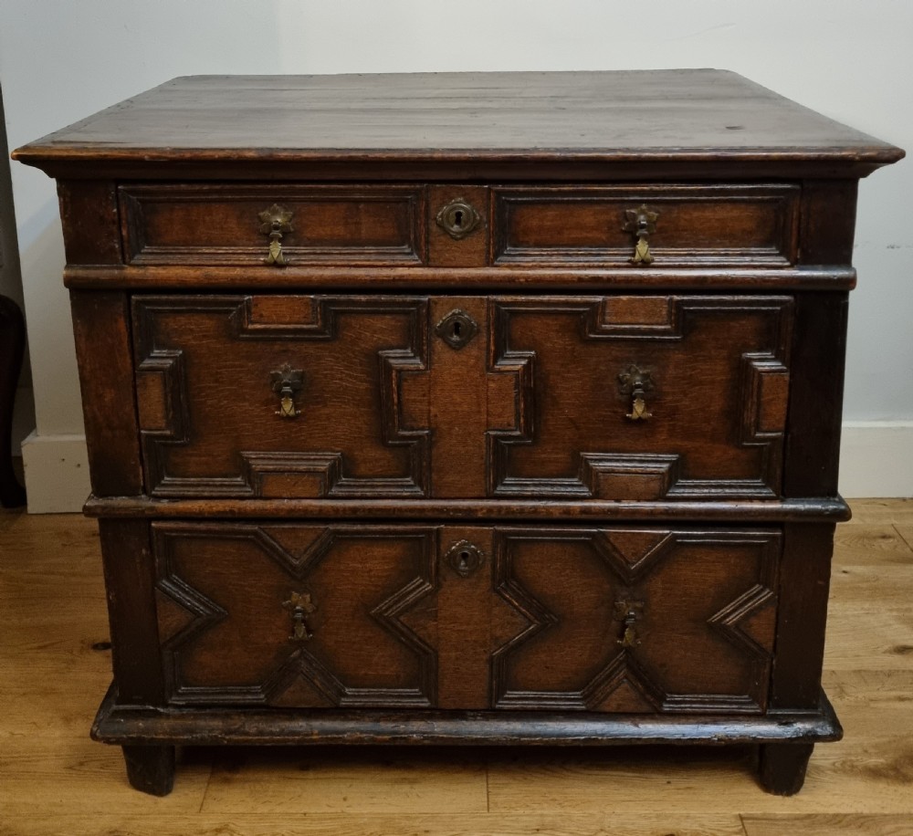17th Century Oak Chest of Drawers Charles II , Circa 1680 View II