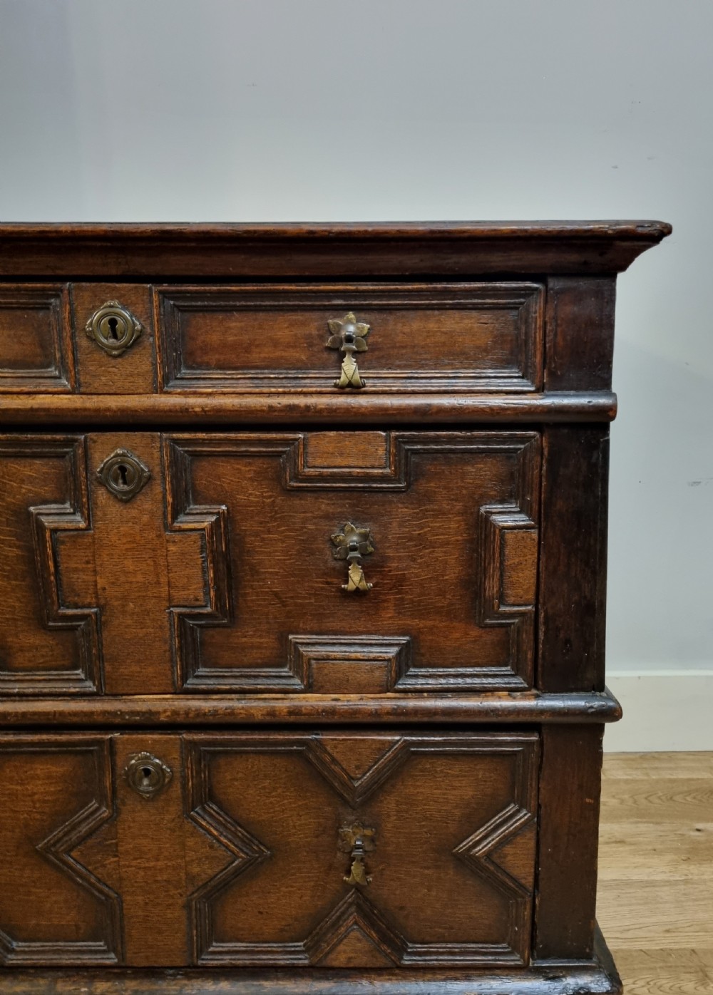 17th Century Oak Chest of Drawers Charles II , Circa 1680 View IV