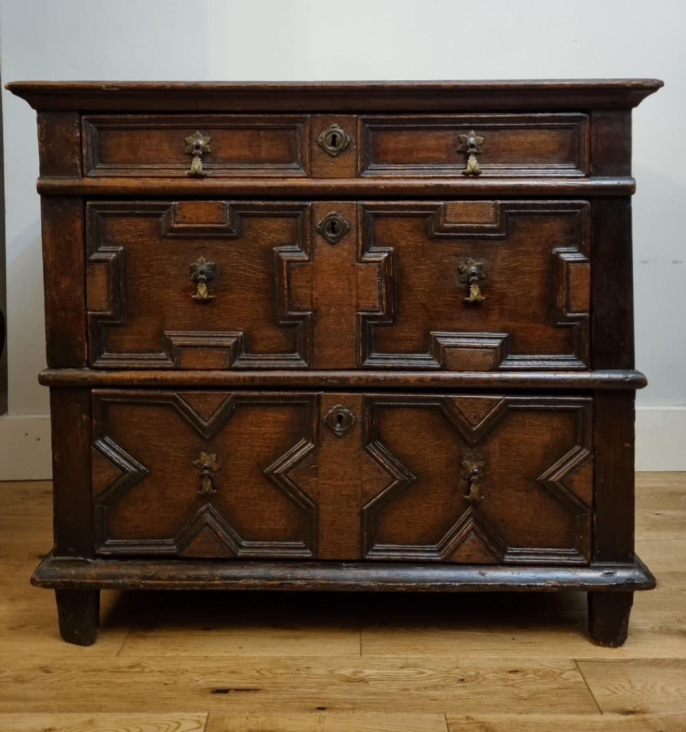 17th Century Oak Chest of Drawers Charles II , Circa 1680 View V