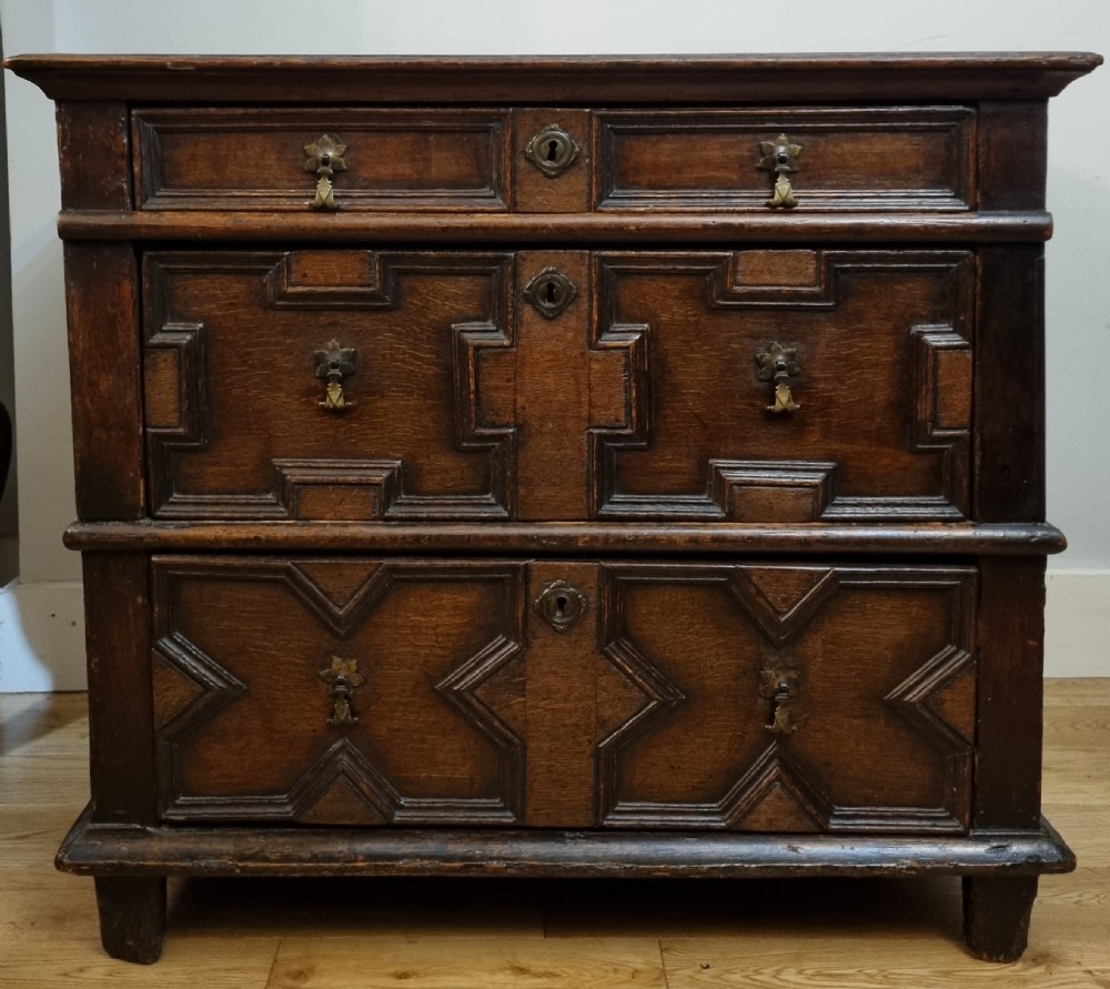 17th Century Oak Chest of Drawers Charles II , Circa 1680 View VII