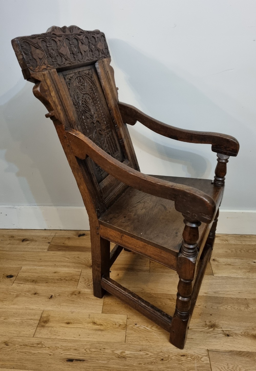 17th Century Charles II Oak Wainscot Armchair, Circa 1680 View V