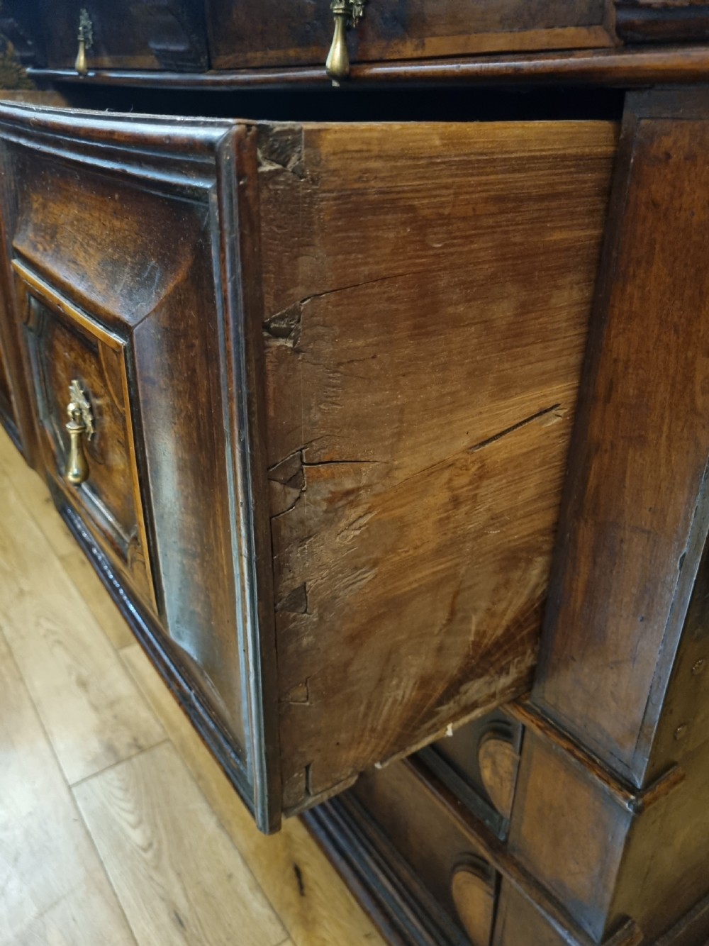 17th Century Geometric Inlaid Walnut Chest of Drawers Circa 1660 View XII