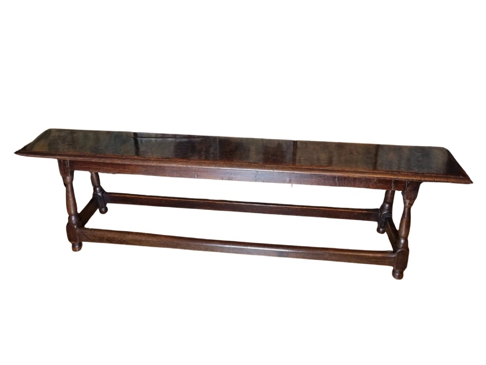 17th Century Oak Joined Bench English Charles II Circa 1680 View II