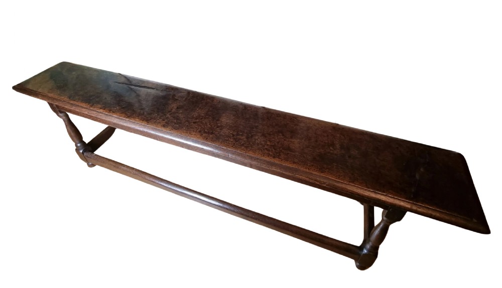 17th Century Oak Joined Bench English Charles II Circa 1680 View IV