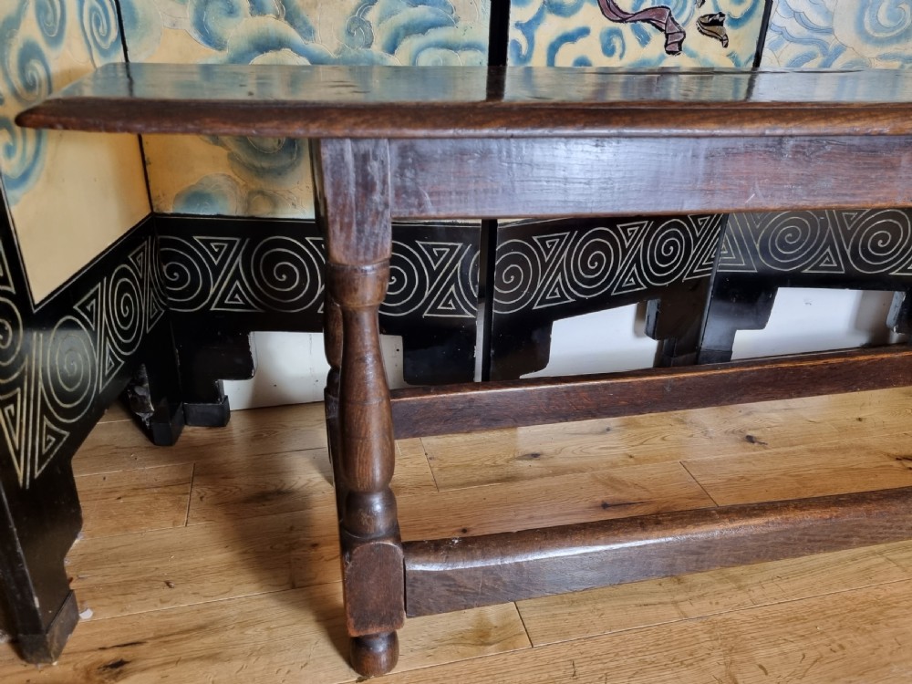 17th Century Oak Joined Bench English Charles II Circa 1680 View XIII