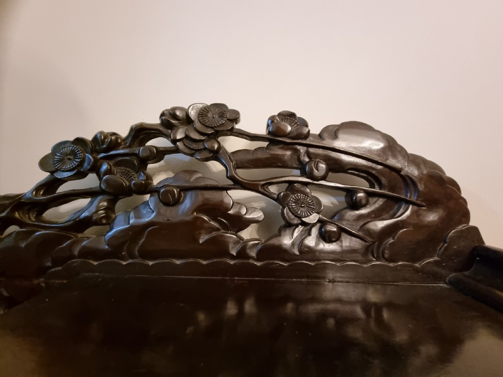 Japanese Maiji Period Carved Desk Circa 1900 View V