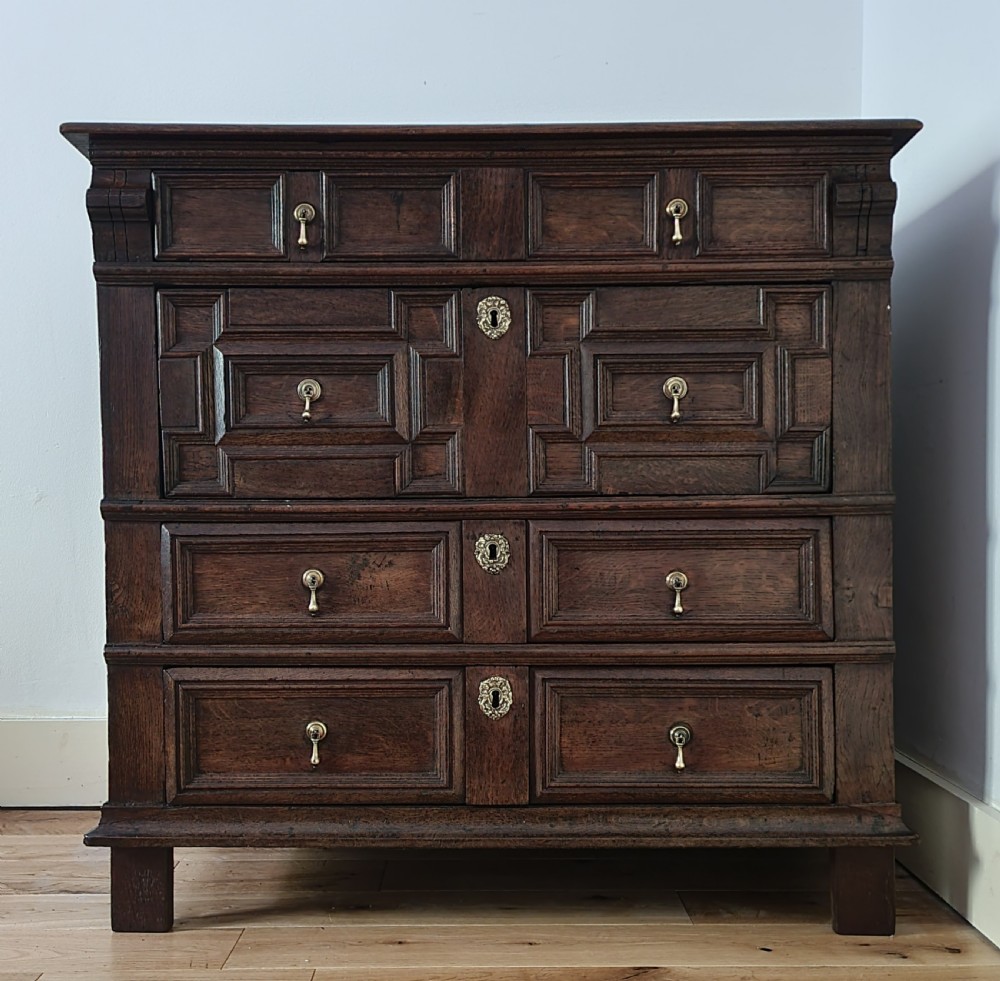 17th Century Charles II Oak Chest of Drawers Circa 1680 View IV