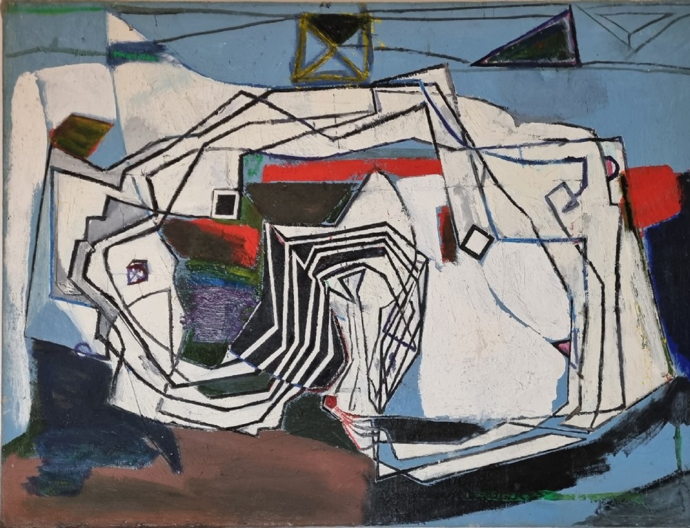 20th Century Painting Oil on Canvas by Jonathan Richard Turner C. 1960 View V