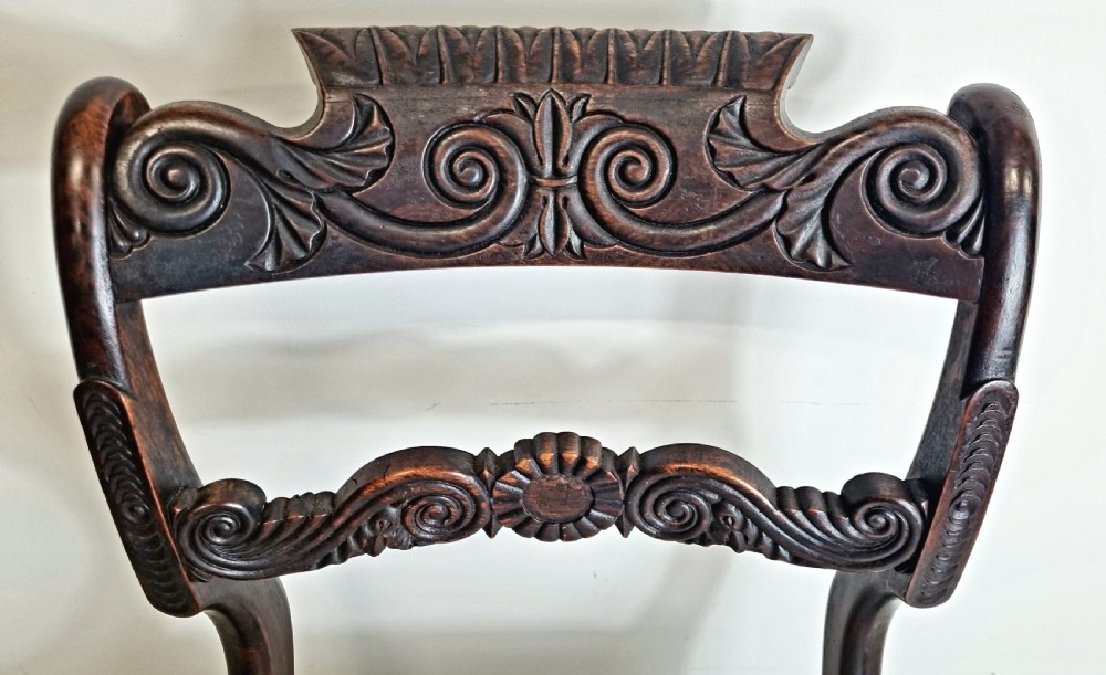 19th Century Regency Period Set of Six Anglo-Indian Dining Chairs Circa 1820 View V