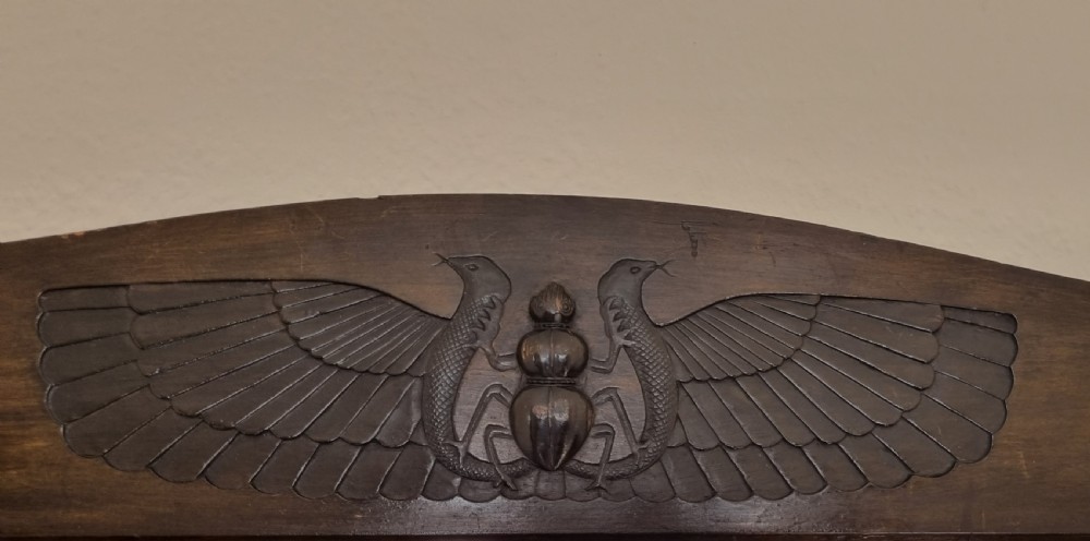 Pair of Egyptian Revival Art Deco Walnut Mirrors Circa 1920 View VIII