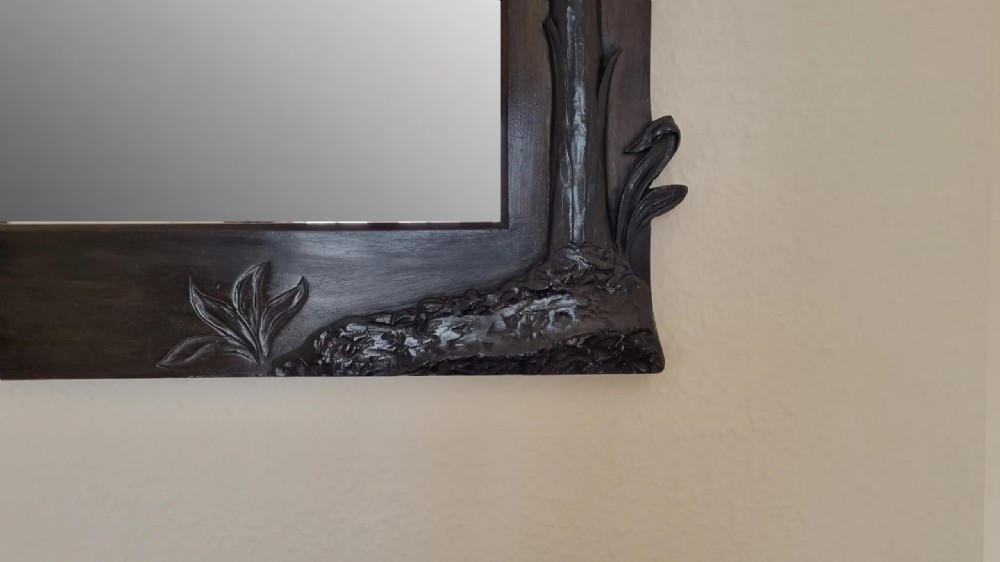 Pair of Egyptian Revival Art Deco Walnut Mirrors Circa 1920 View XV