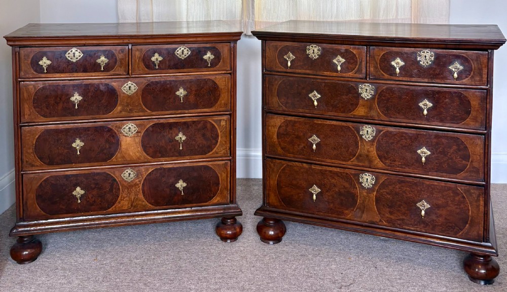 Pair of 17th Century William & Mary walnut Chest of Drawers circa 1690 View VII