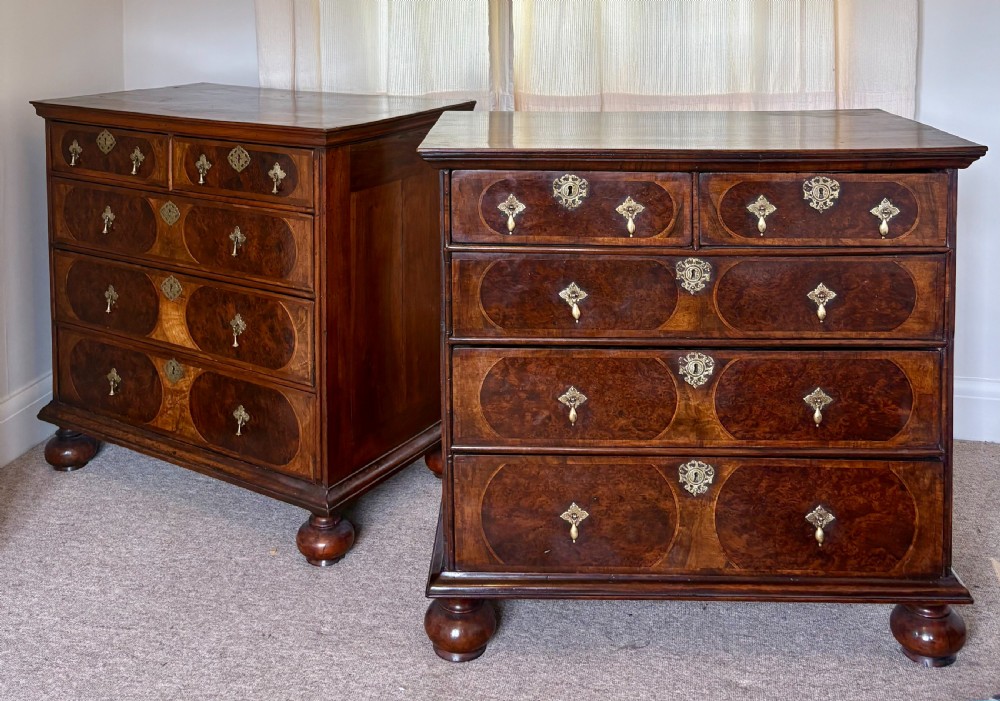 Pair of 17th Century William & Mary walnut Chest of Drawers circa 1690