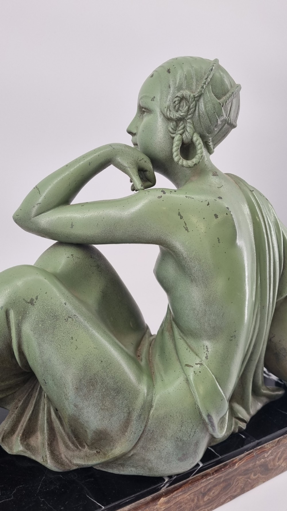 Art Deco Sculpture Nude Lady With Panther By Godard View V