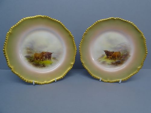 royal worcester pair of john stinton plates - CATEGORY: ANTIQUE PLATES - DATED 1920