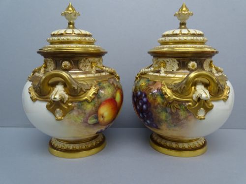 ROYAL WORCESTER PAIR OF AYRTON BOW VASES - ADDITIONAL PHOTO 2