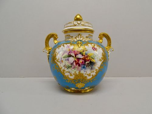 royal worcester orchid pot pourri - CATEGORY: ANTIQUE CERAMICS - DATED 1890