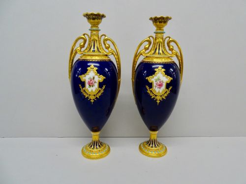 ROYAL CROWN DERBY PAIR GREGORY VASES - ADDITIONAL PHOTO 2