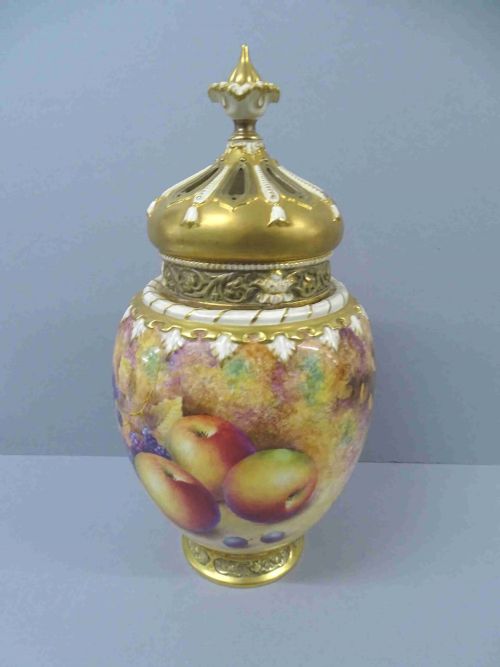 ROYAL WORCESTER LARGE FREEMAN ROSE JAR - ADDITIONAL PHOTO 1