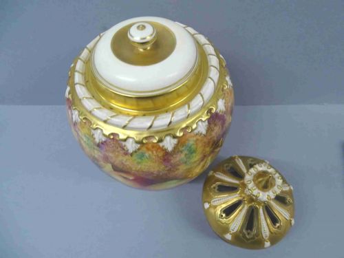 ROYAL WORCESTER LARGE FREEMAN ROSE JAR - ADDITIONAL PHOTO 2