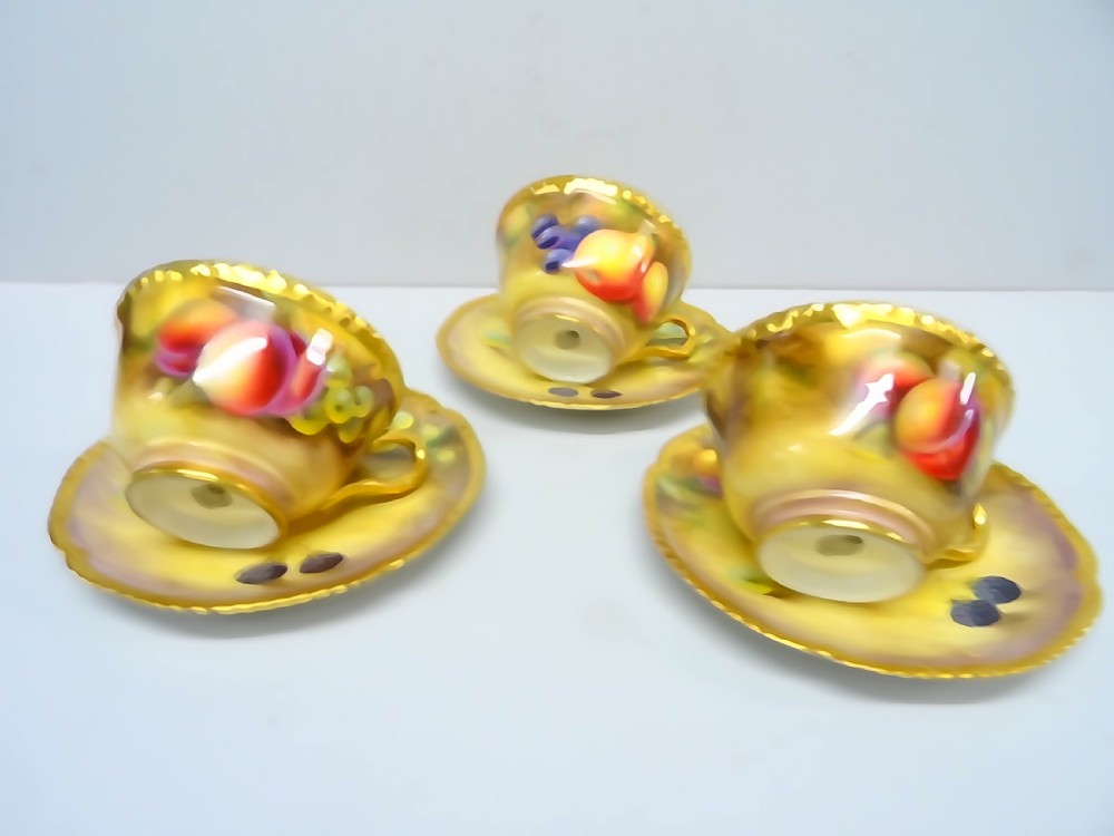 Royal Worcester fruit cups and Saucers View II