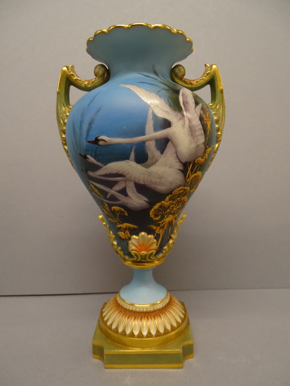 Royal Worcester Baldwyn Swan Vase.