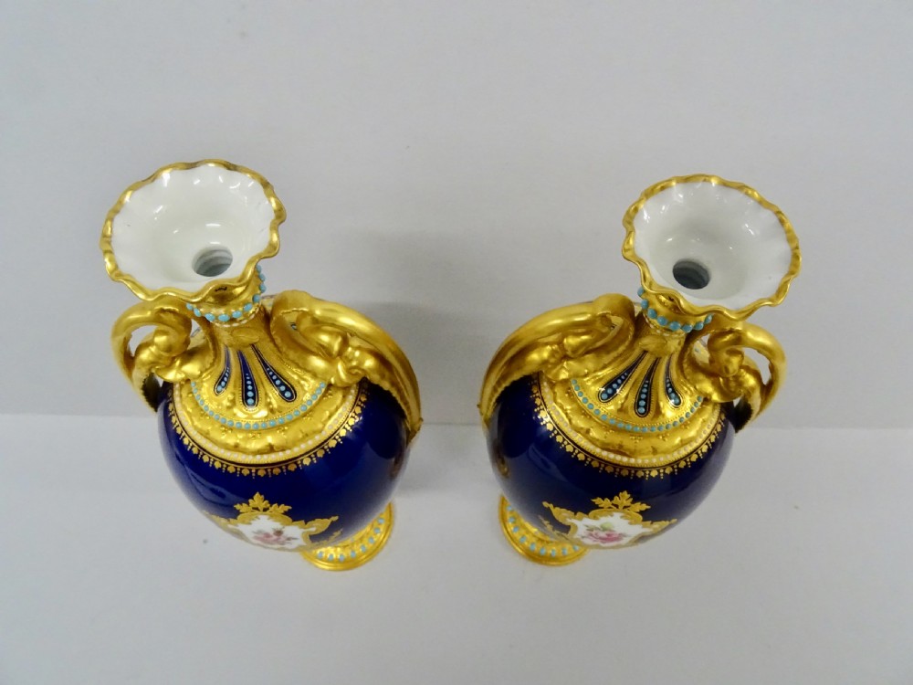 Royal Crown Derby Pair Gregory Vases View IV
