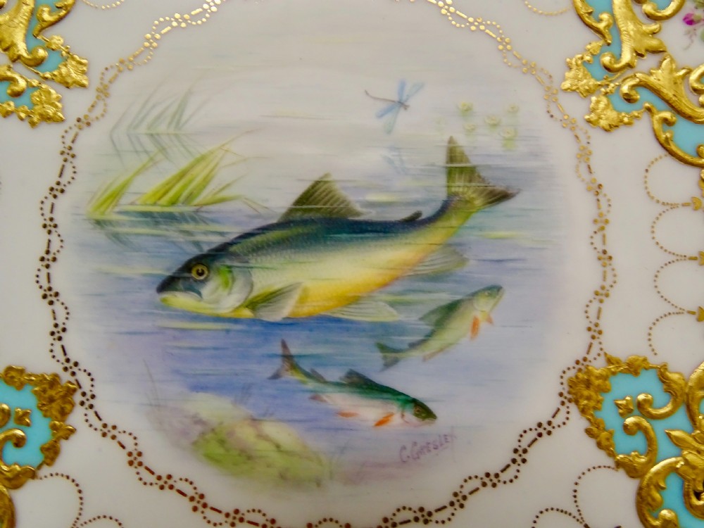 Royal Crown Derby Gary Service Fish Plates View IX