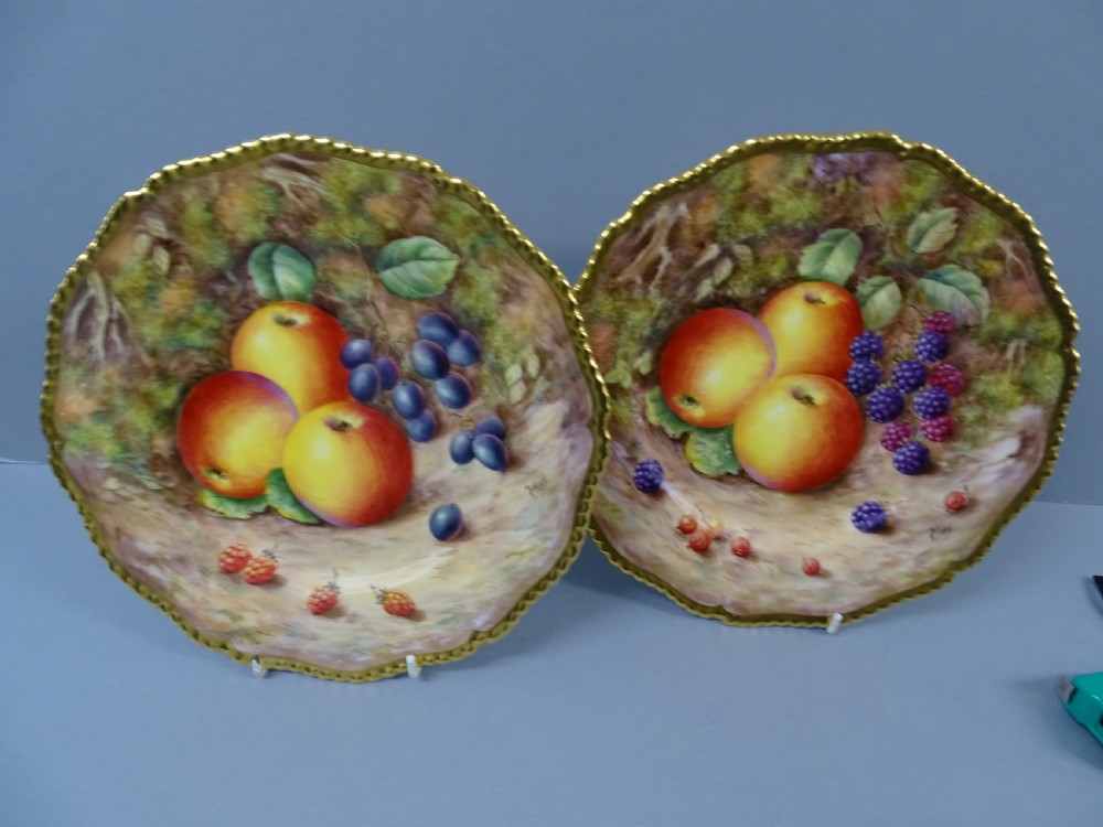 Royal Worcester Pair of Love Fruit Plates