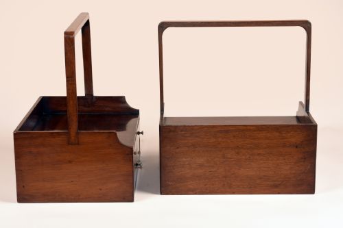 FINE PAIR OF GEORGE III SHERATON BOOK CARRIERS - ADDITIONAL PHOTO 2