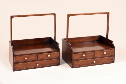 FINE PAIR OF GEORGE III SHERATON BOOK CARRIERS - ADDITIONAL PHOTO 6