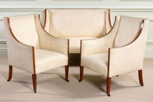 TWO SEATER SOFA AND PAIR OF CHAIRS C1900 - ADDITIONAL PHOTO 3