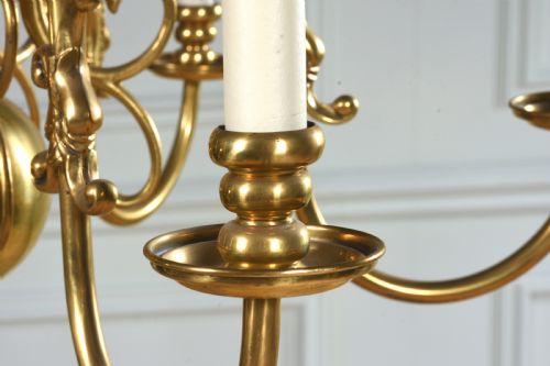 DUTCH BRASS CHANDELIER - ADDITIONAL PHOTO 1